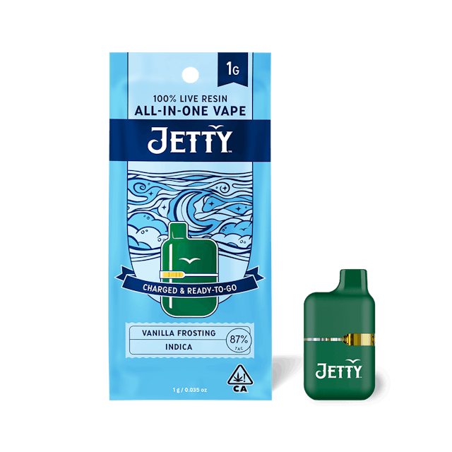 Photograph of product: Vanilla Frosting 100% Live Resin All-in-One Mini Tank Vape 1g - 