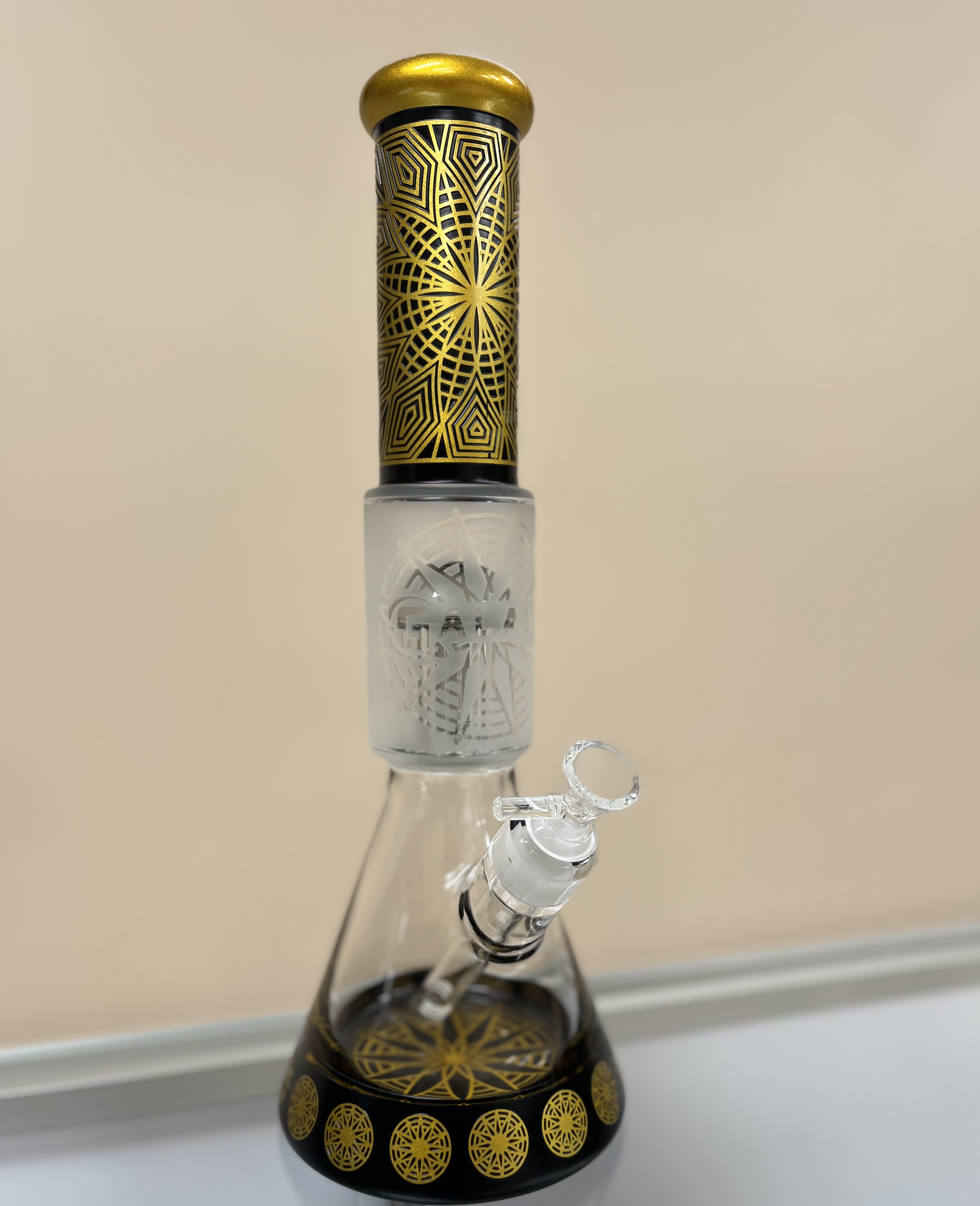 Photograph of product: BONG -Galaxy GOLD  16" Sandblasted & Engraved