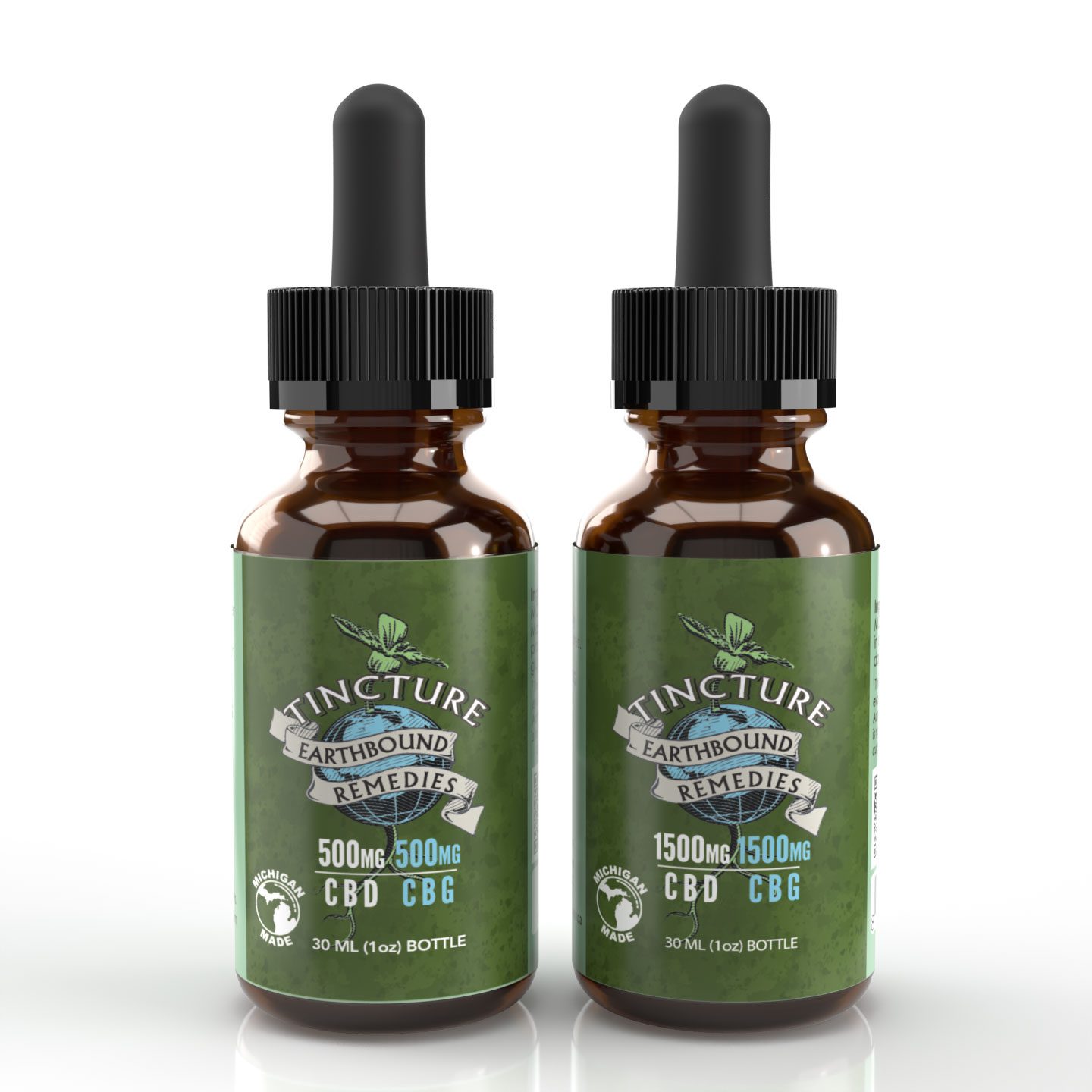 Photograph of product: 1:1 1500mgCBD:1500mgCBG Tincture by Earthbound Remedies