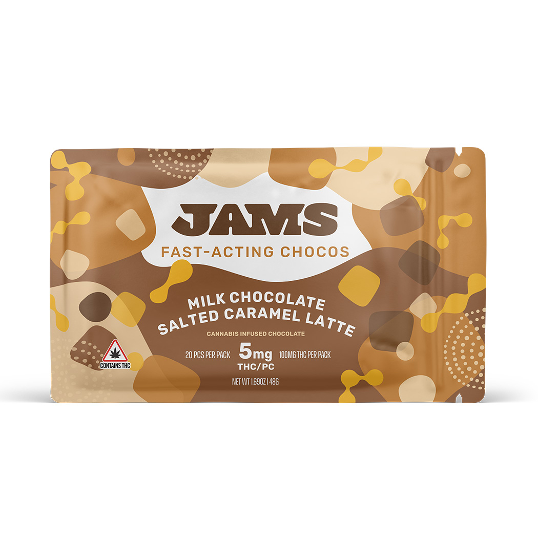 Photograph of Product: Choco's Milk Salted Caramel Latte Chocolate 100mg (20-Pack | 5mg Each)