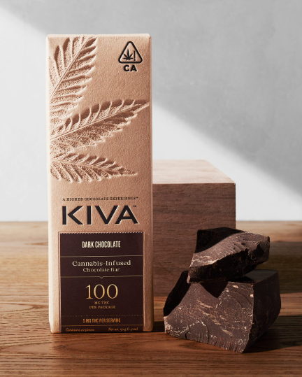Photograph of product: Kiva - Dark Chocolate Bar - 100mg