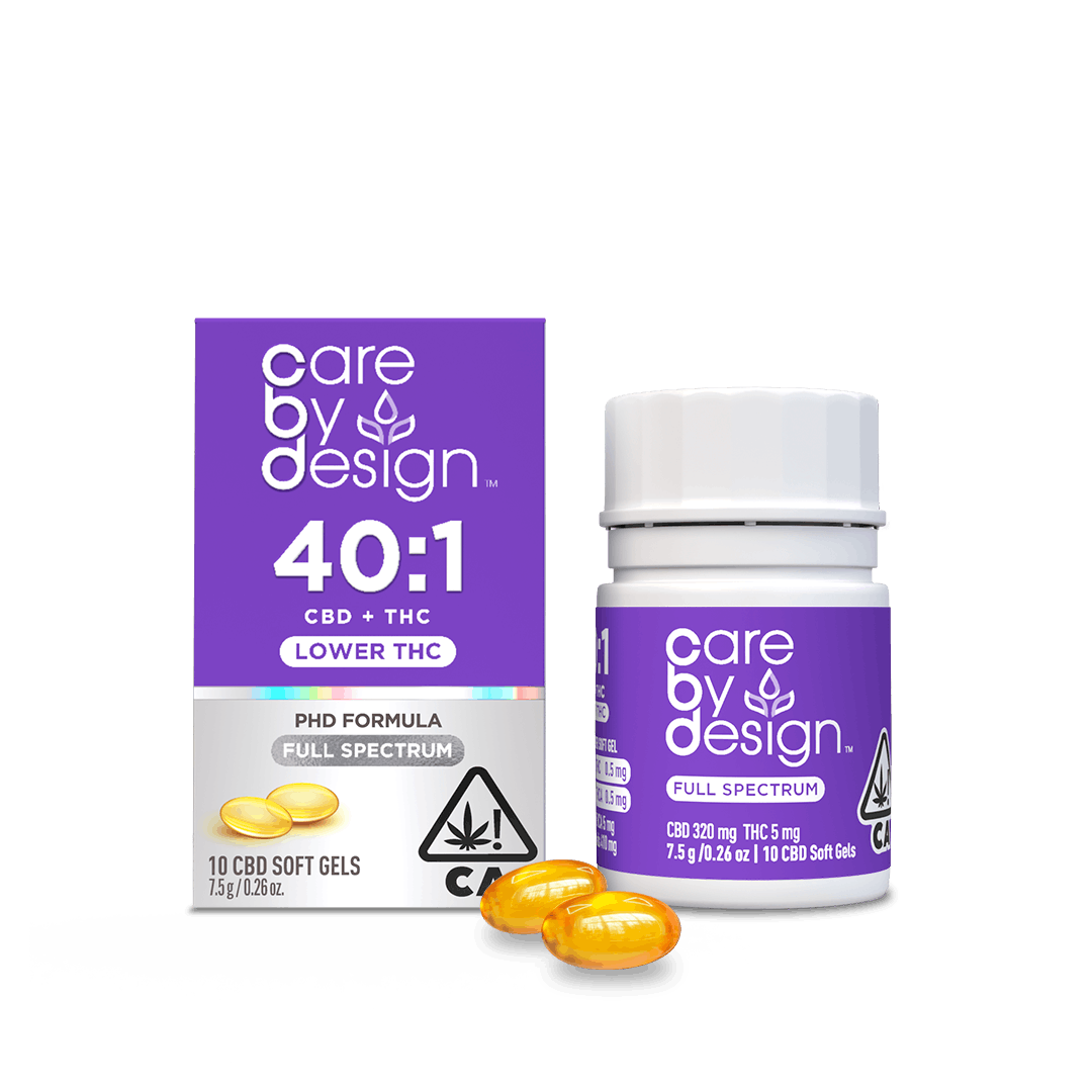 Photograph of product: Care By Design | 40:1 | Full Spectrum CBD Soft Gels | 10pk