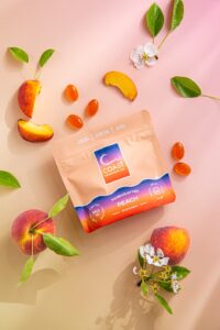 Photograph of product: Coast Oui'd Co. | Peach | 20:1 CBD | Gummies | 20pk