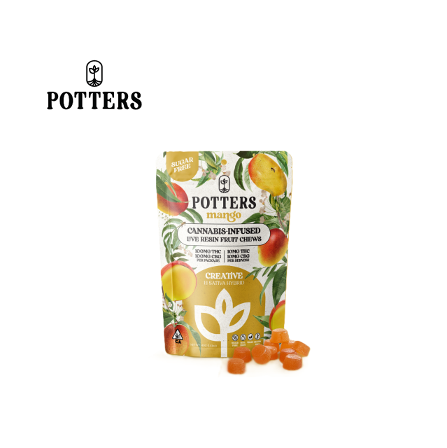 Photograph of product: MANGO 1:1 TH-oui/CBG SUGAR FREE 100MG LIVE RESIN 10 PACK GUMMIES