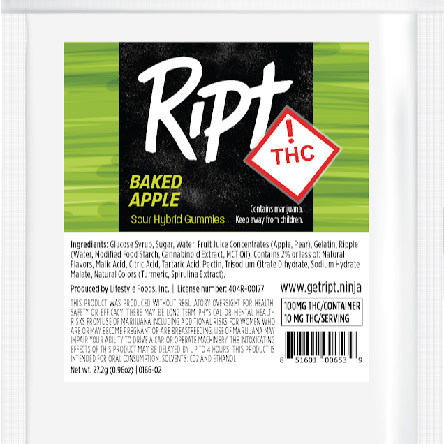 Photograph of product: Baked Apple (H) 100mg Sour Gummies