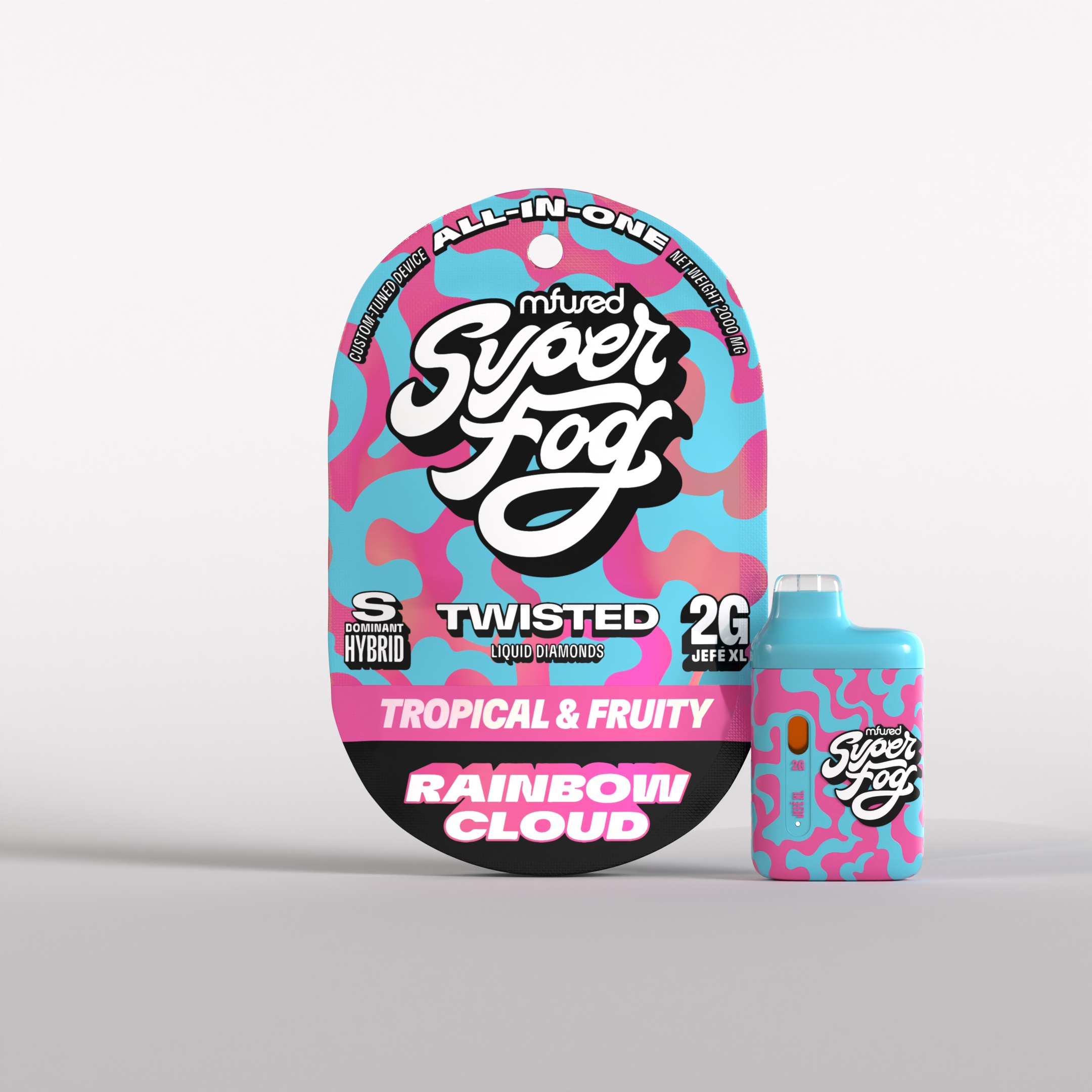 Photograph of product: 2000mg Rainbow Cloud Twisted AIO