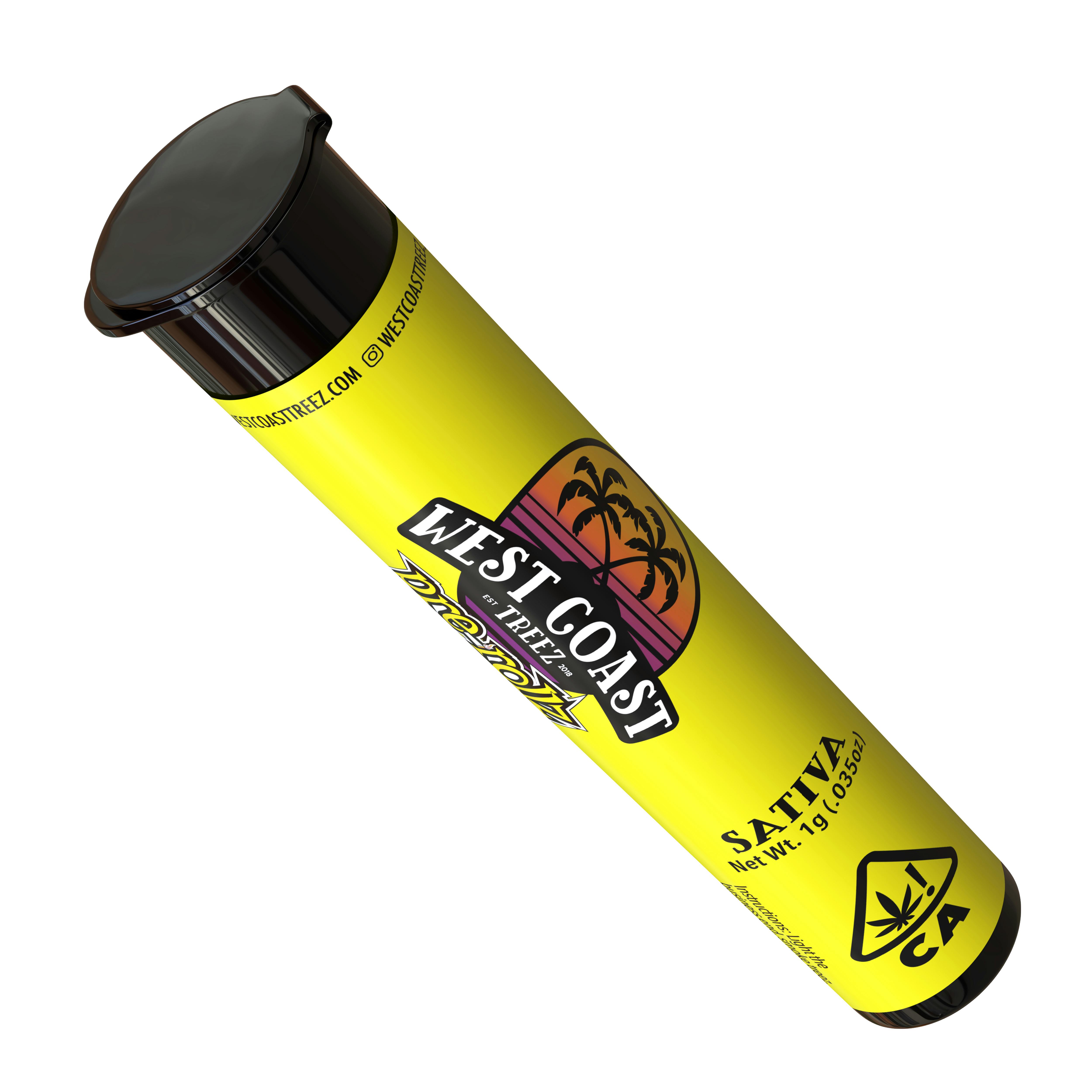 Photograph of product: West Coast Treez - Preroll - LA Sunrise - 1G