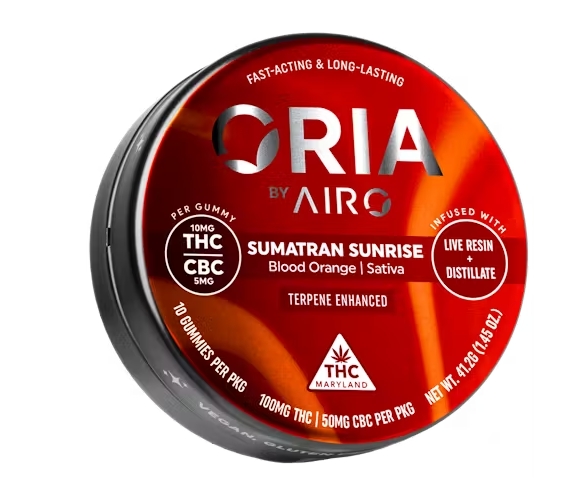 Photograph of product: Sumatran Sunrise Live Resin & Distillate Gummies [10pk] (100mg TH-oui/50mg CBC)