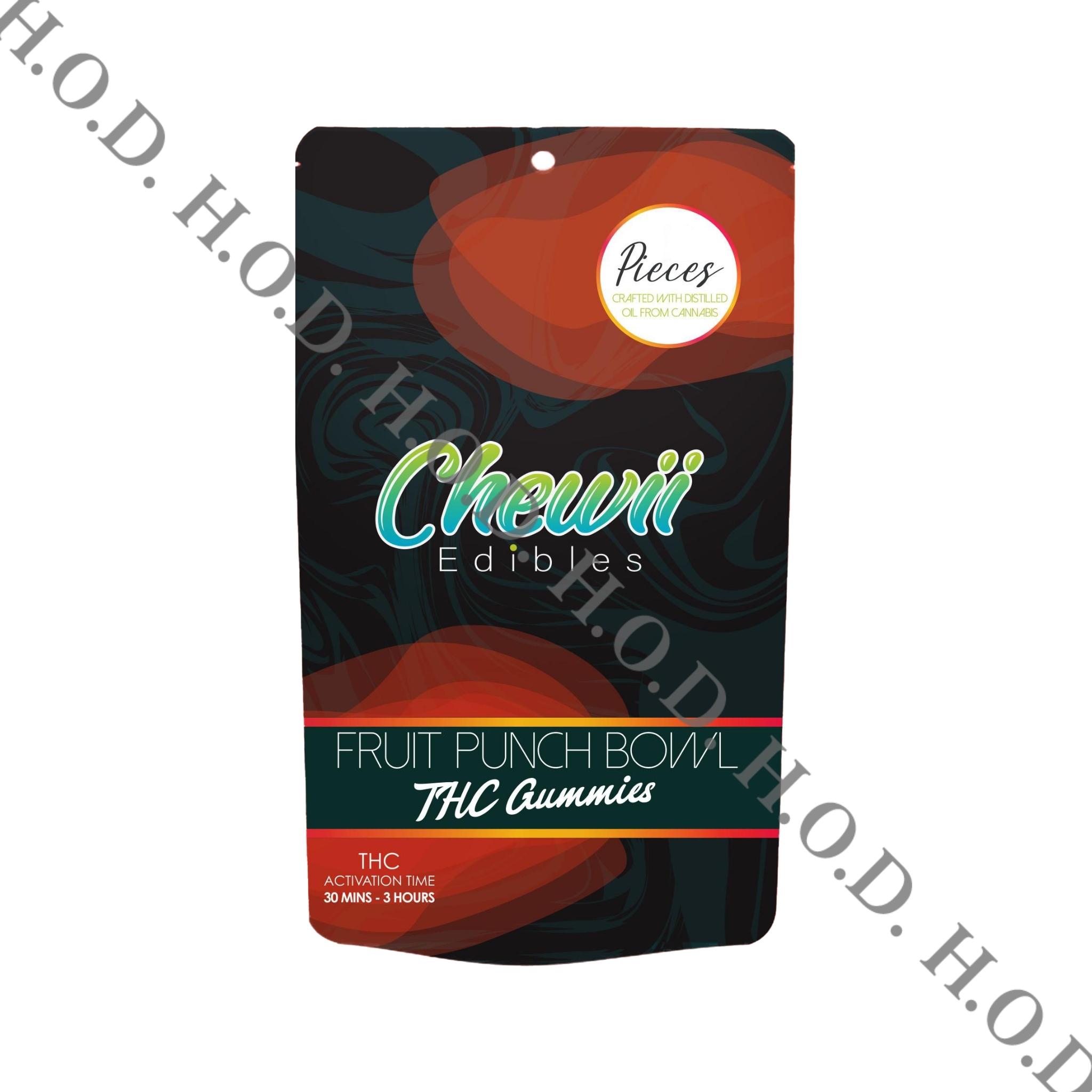 Photograph of product: Chewii Fruit Punch Fast Acting Gummies 200mg