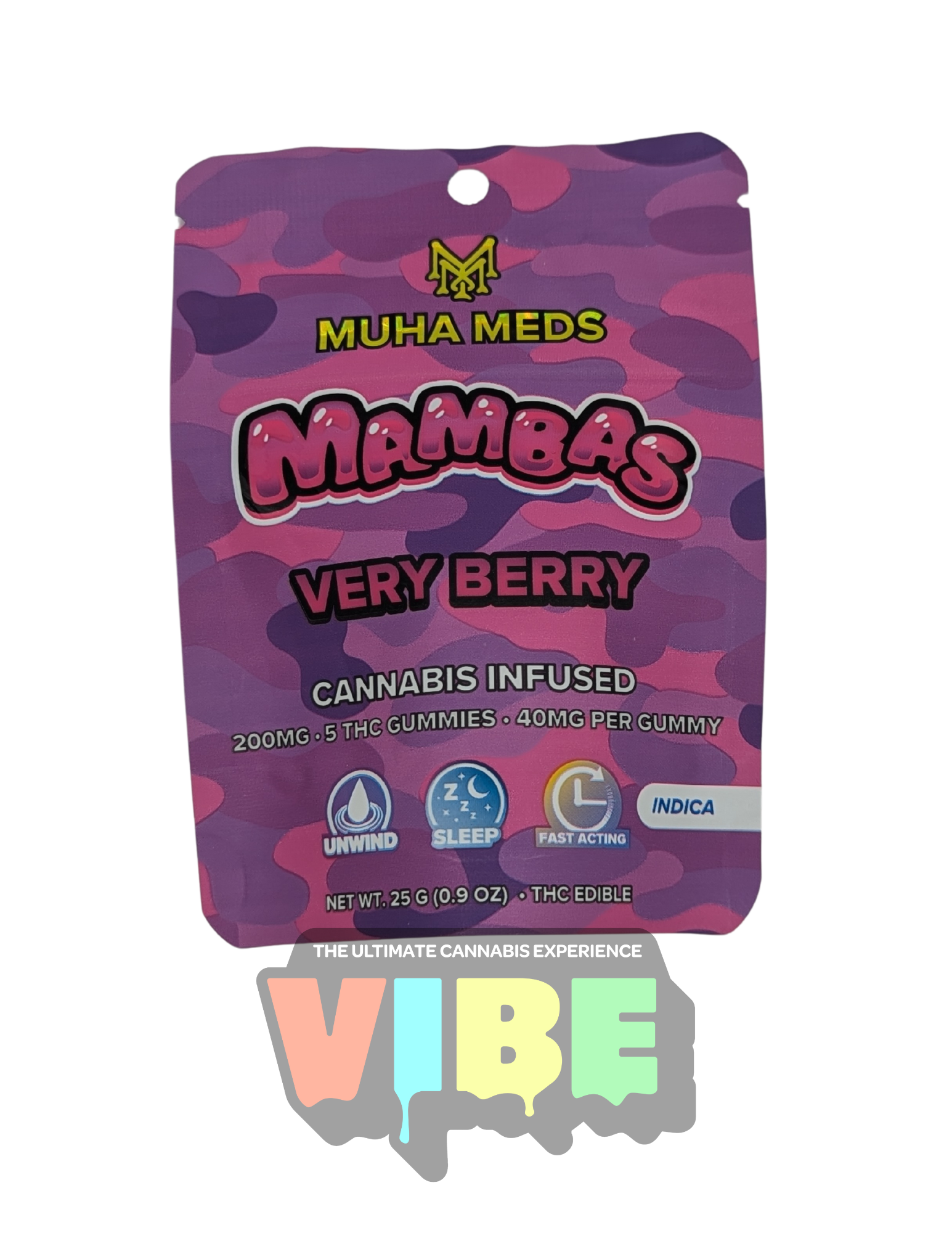 Photograph of product: Muha Meds Mamba | Very Berry | 200mg l Gummies | REC