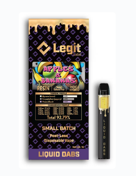 Photograph of Product: Legit Labs First Class Funk Cured Resin Disposable