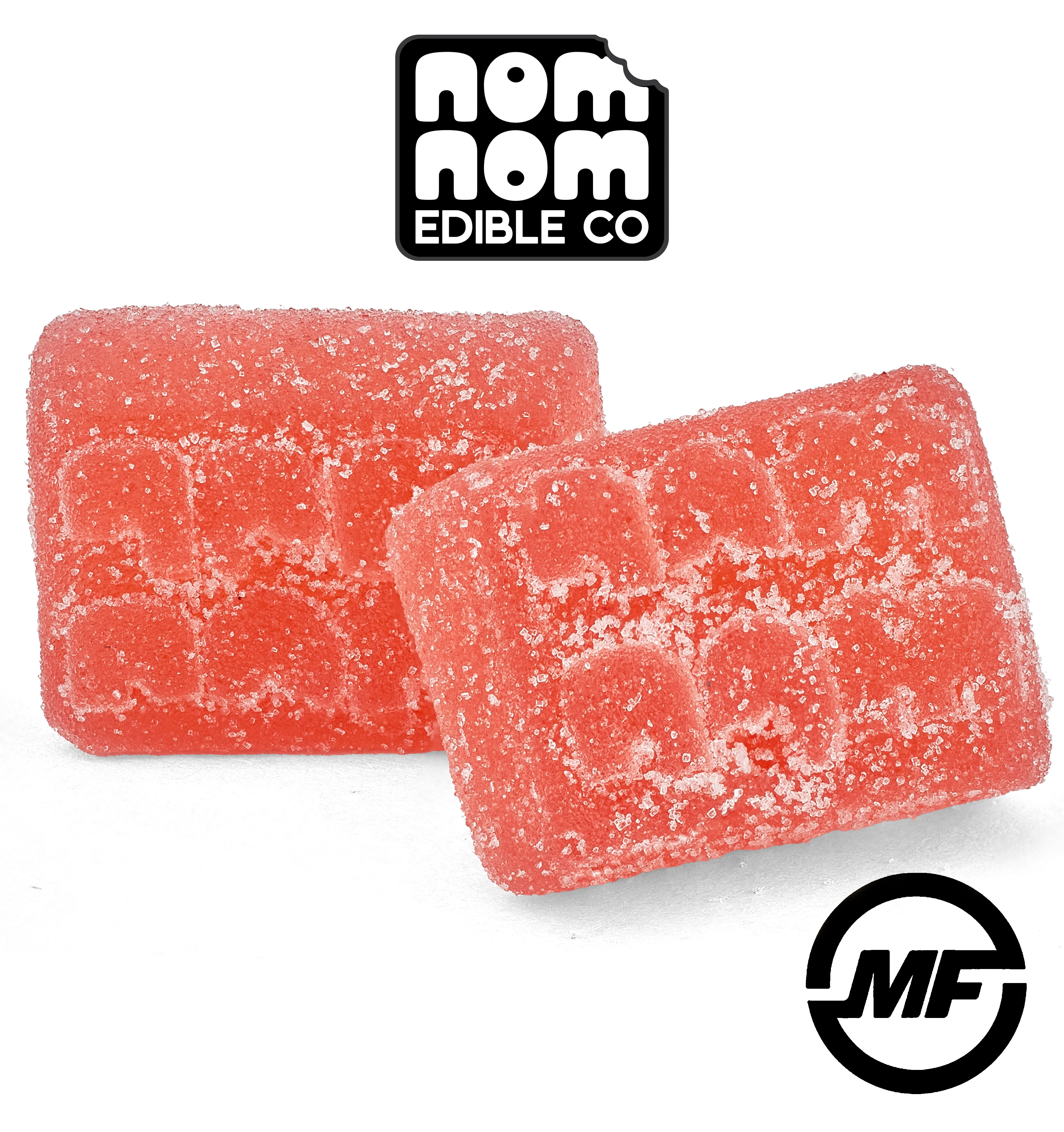 Photograph of Product: Nom Nom Edible Co. | Summer Strawberry | 200mg Live Resin Gummies