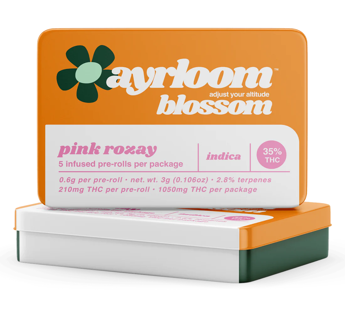 Photograph of product: Ayrloom blossom |  Pink Rozay (Infused) | .6G 5PK Pre-Rolls