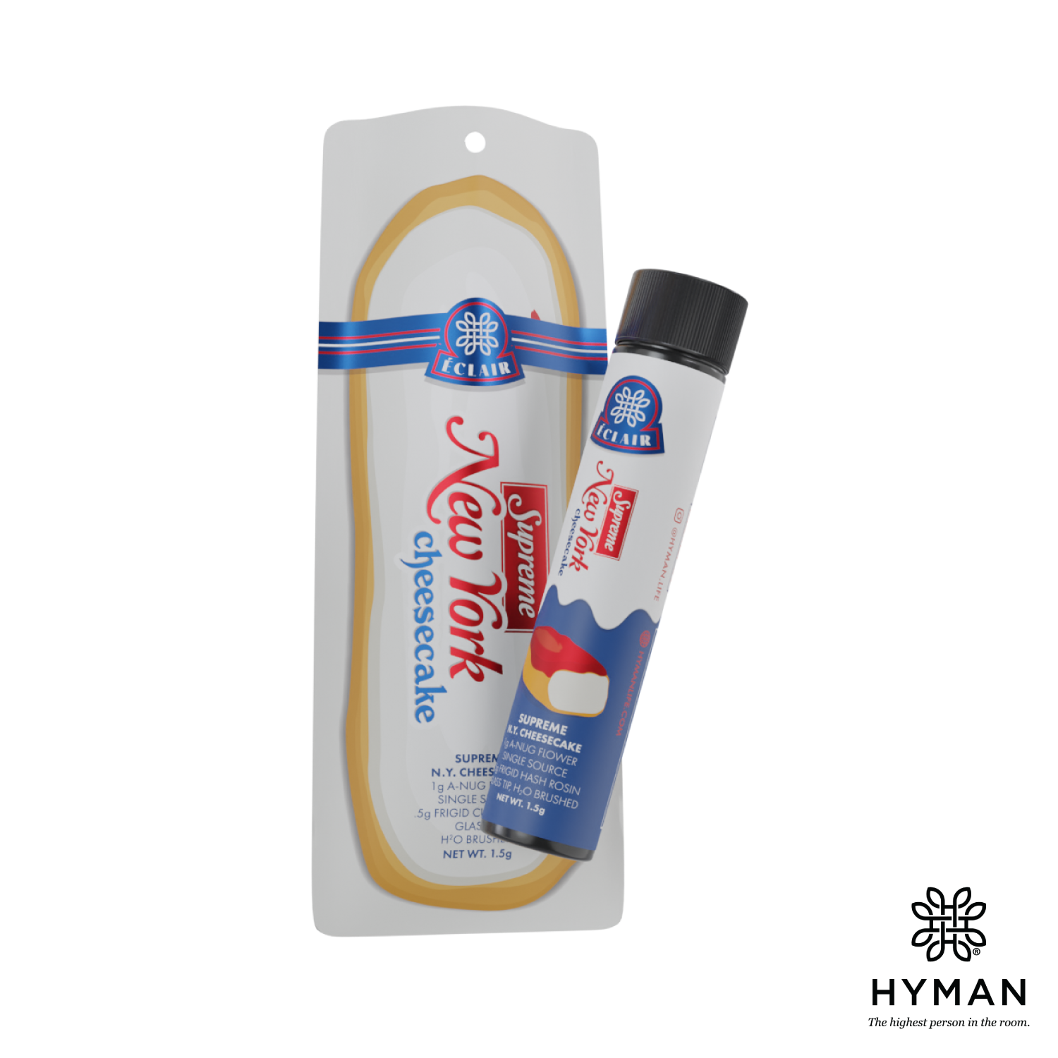 Photograph of product: New York Cheesecake Infused Glass Tip Eclair | 1.5g