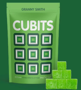 Photograph of product: CUBITS - Granny Smith Edibles 5mg 20 pack [H]