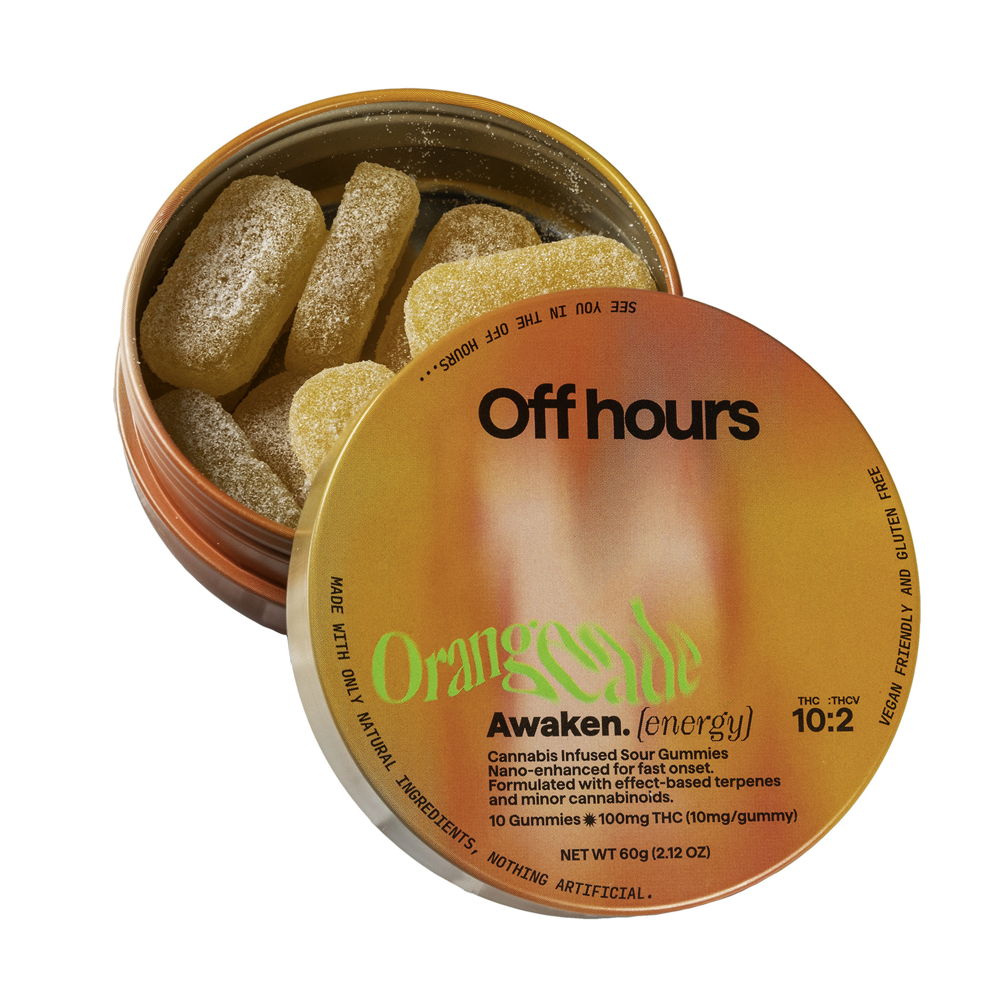 Photograph of product: Off hours | Gummies 100mg | Awaken Orangeade