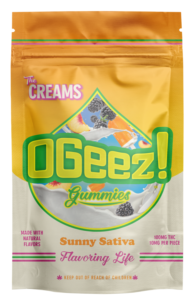 Photograph of product: OGeez Sunny Oui'd (S) The Creams Gummies 10mg 10pk