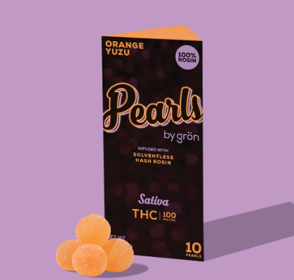 Photograph of product: E113 | Gron | Orange Yuzu Pearls | Oui'd | Rosin | 100mg