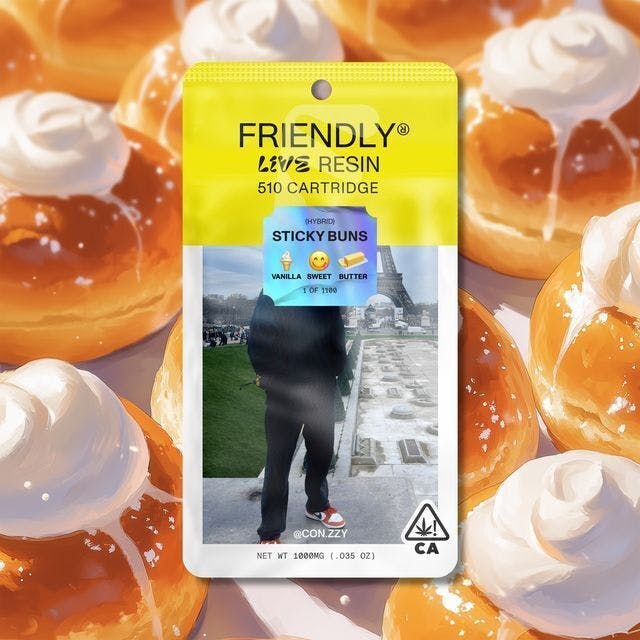 Photograph of product: Sticky Buns | 1g Live Resin Cartridge