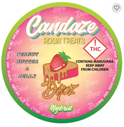 Photograph of product: CanDaze Dipz 100mg -I- Strawberry PBandJ