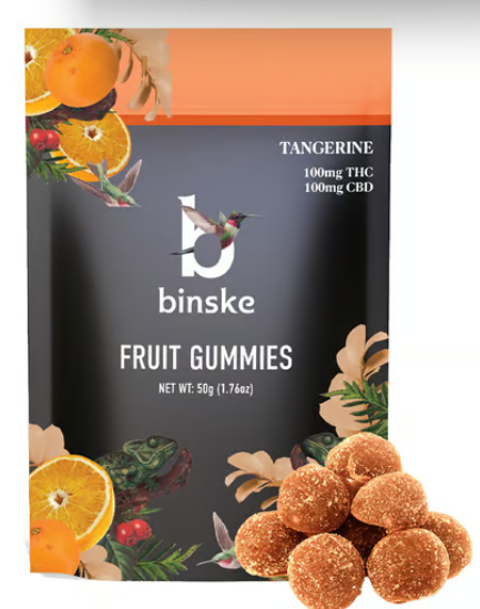 Photograph of product: Binske | Tangerine 1:1 | 10mg x 10ct Gummies