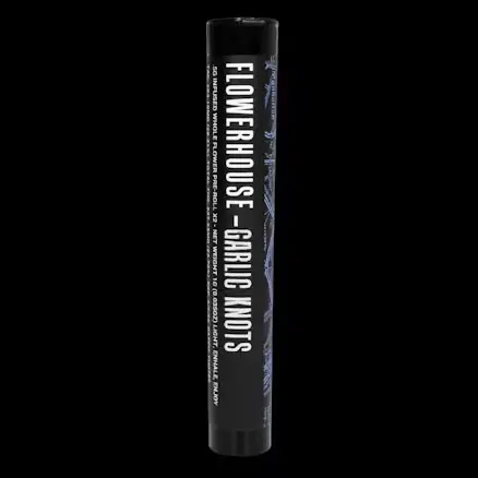 Photograph of product: FlowerHouse | Garlic Knots | Kief-Infused Pre-Rolls | 2PK