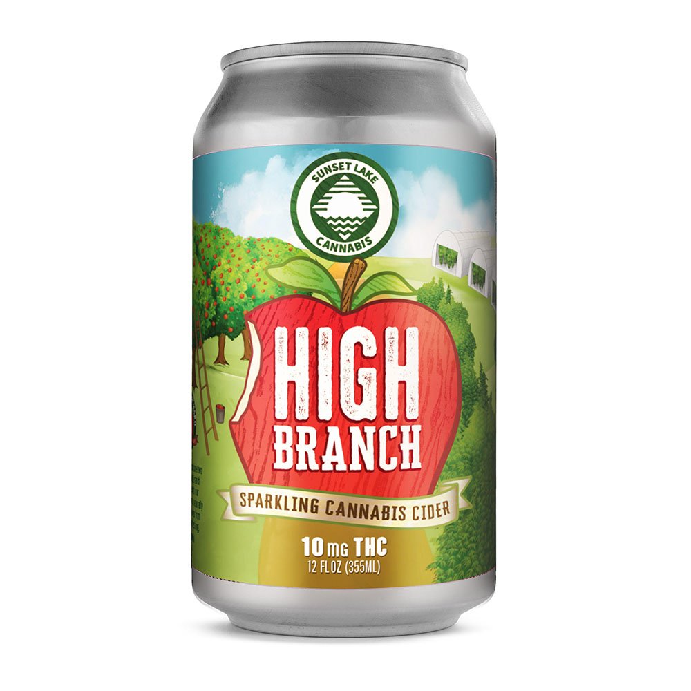 Photograph of Product: Sunset Lake- 10mg THC - Sparkling Cannabis Cider -  High Branch