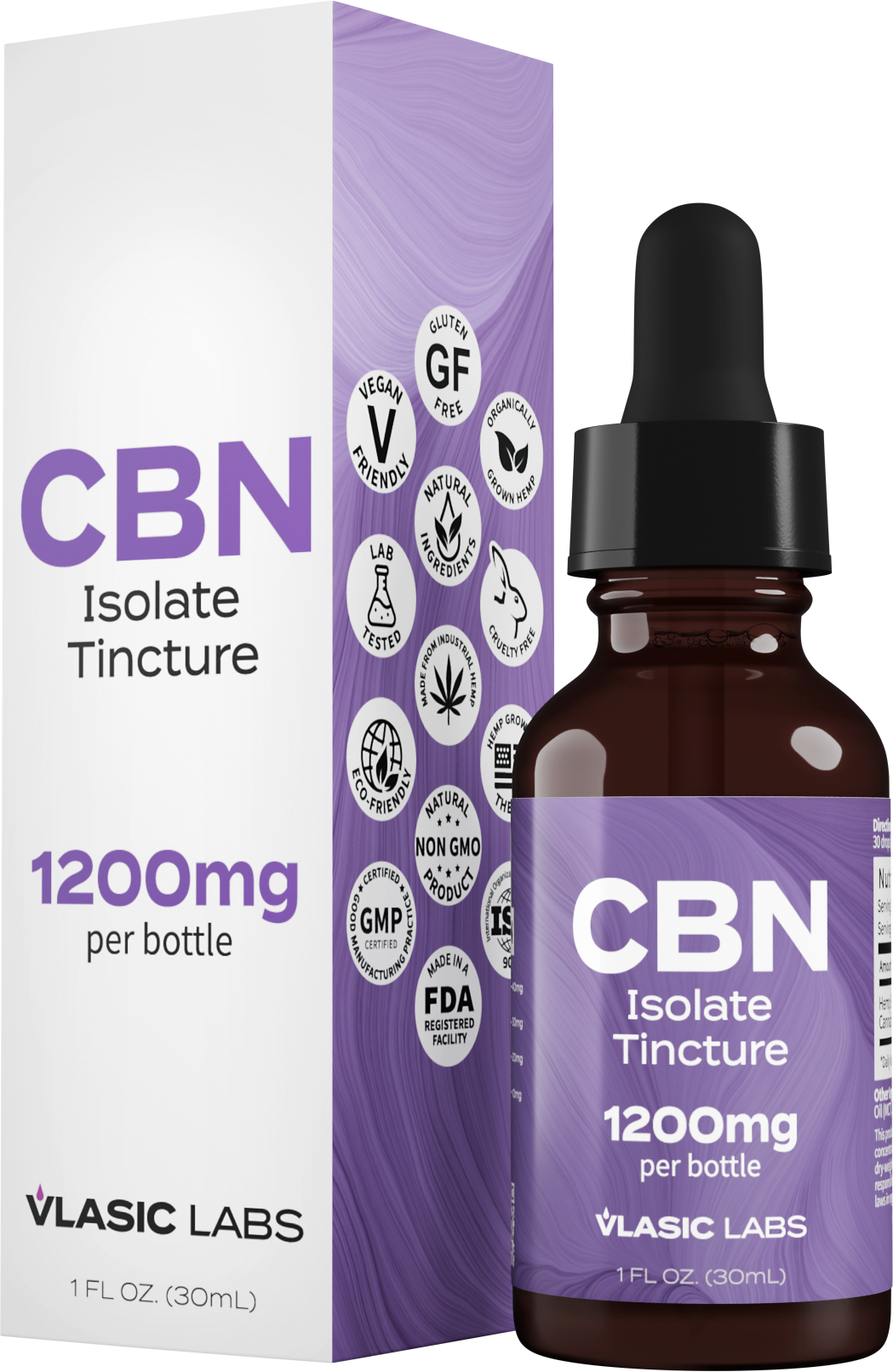 Photograph of product: Vlasic | CBD | Isolate Tincture (CBN 1200 mg) | 30 mL