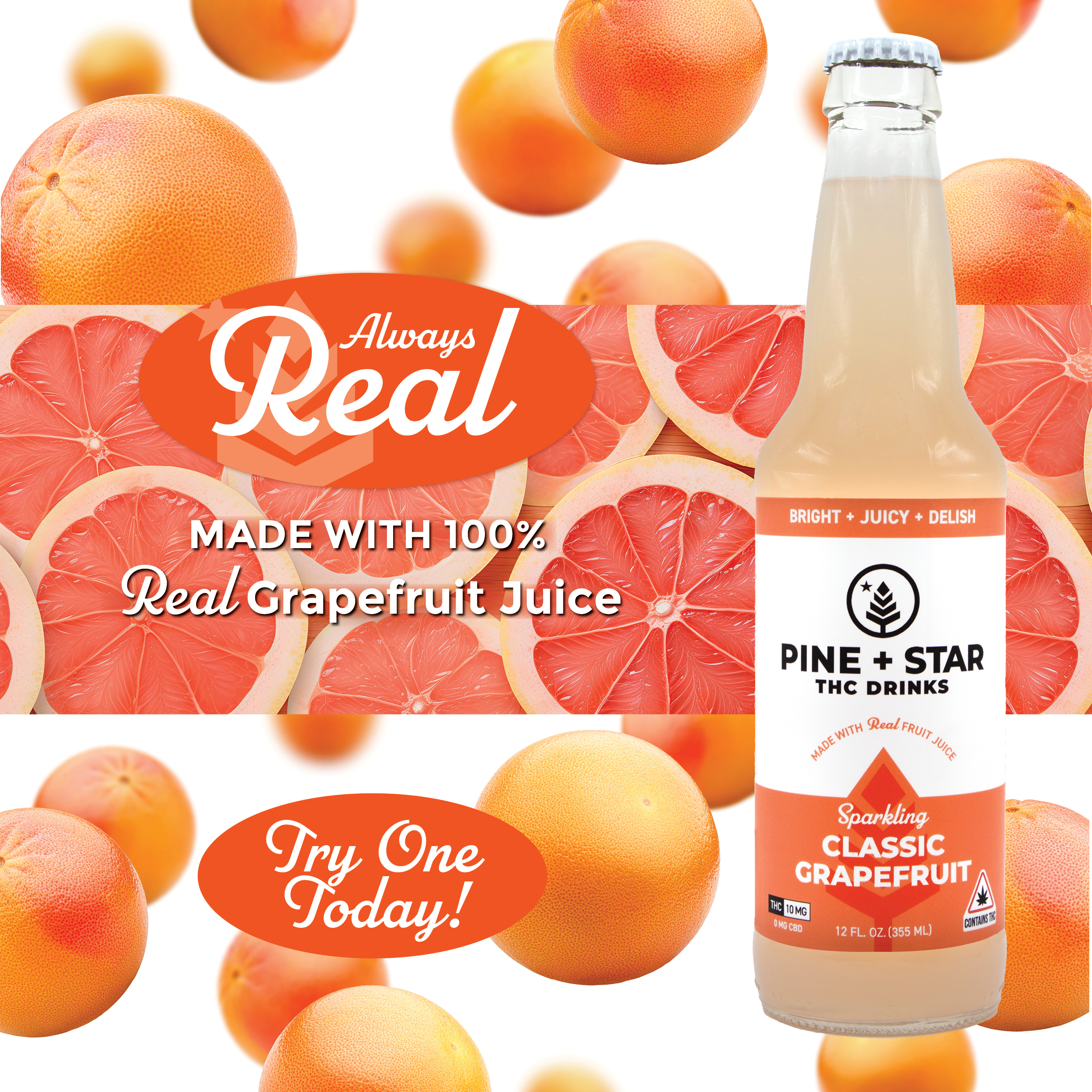 Photograph of product: Pine and Star Classic Grapefruit 10mg