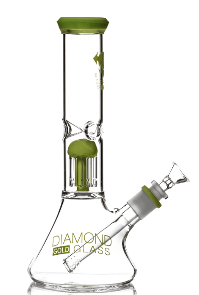 Photograph of product: Diamond Glass Clear Mansion Water Pipe - 11" / 14mm F/ Colors Vary