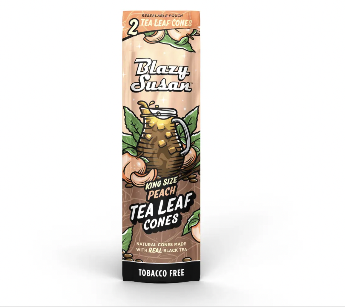 Photograph of product: Blazy Susan - Peach Tea - King Size Prerolled Cones (2 Pack)
