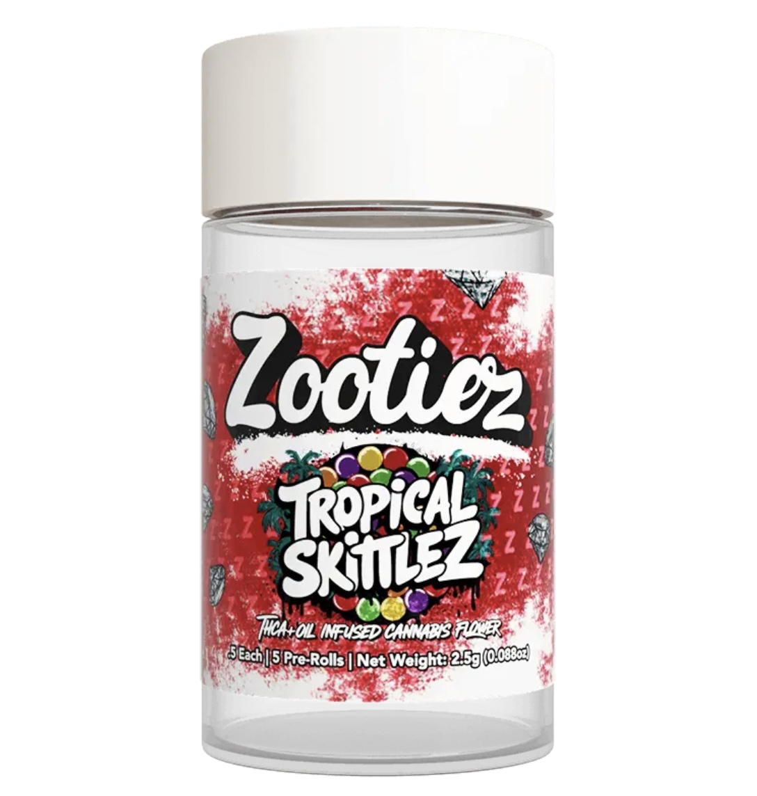 Photograph of product: AU Zooties: Tropical Zkittles Infused (.5g x 5) 5-Pack
