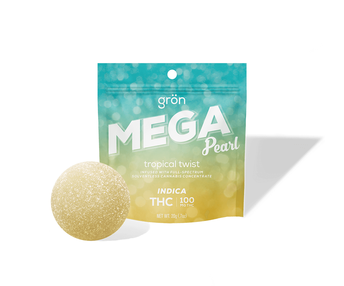 Photograph of product: Gron - Mega Pearl Gummies Tropical Twist - 100mg