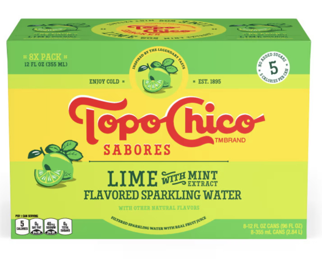 Photograph of product: TOPO CHICO LIME WITH MINT SPARKLING WATER