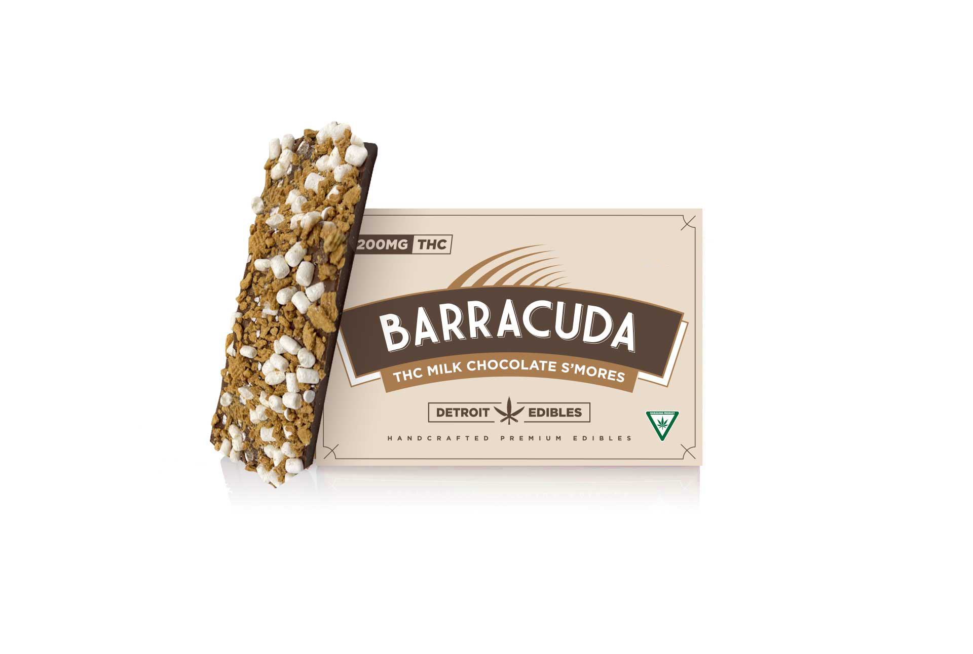 Photograph of product: Detroit Edible Barracuda - Milk Chocolate Smores Bar 200mg HD