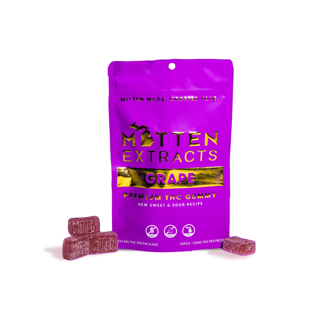 Photograph of product: Mitten Extracts | Grape Burst Fruit Chews | 10x20mg | 200mg