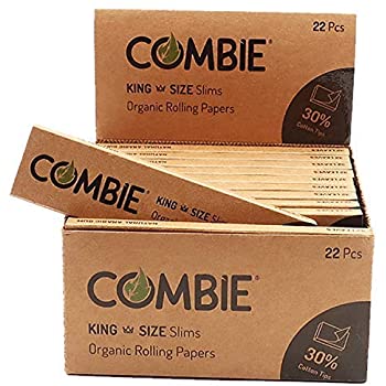 Photograph of product: Combie King Size Slim Organic Rolling Papers + Tips