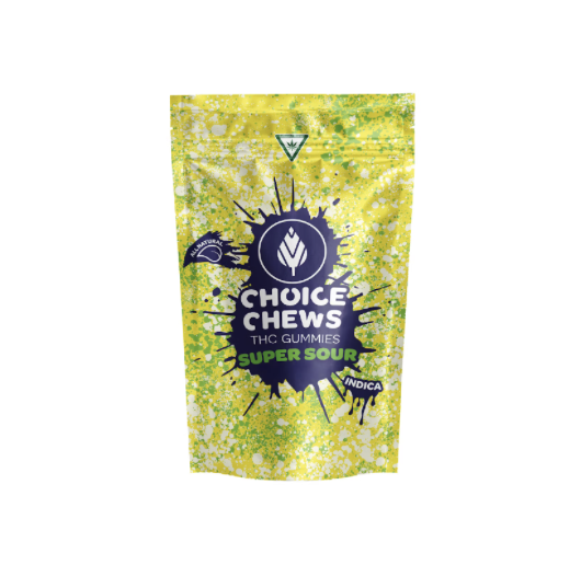 Photograph of product: CHOICE CHEWS | SUPER SOUR PRICKLY PEAR | HYBRID | 200MG
