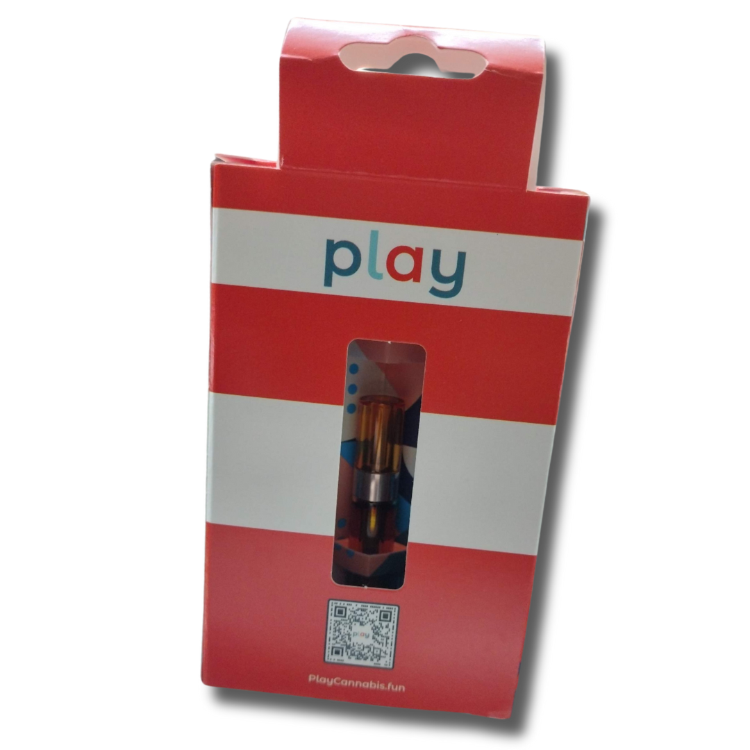 Photograph of product: Play Oui'd 1G (Gram) au chocolat Rosin infused Distillate 510 Cartridge Irish Peach Mint