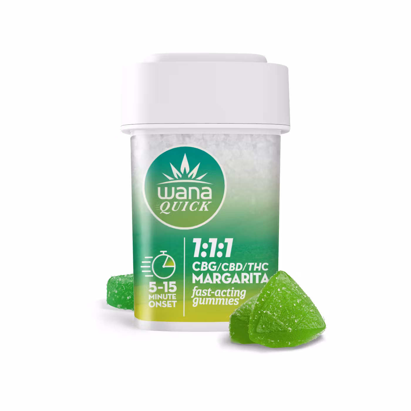 Photograph of product: Wana Quick - Margarita Gummies - 5mg 20-Pack - 1:1:1 - 100mg