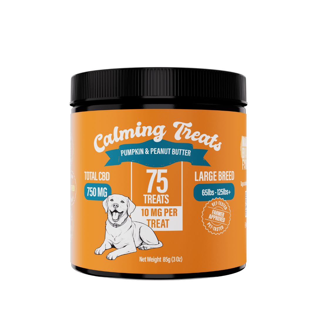 Photograph of product: Made By A Farmer | Large Breed | 750mg Calming CBD Dog Treats 75 Pack | REC