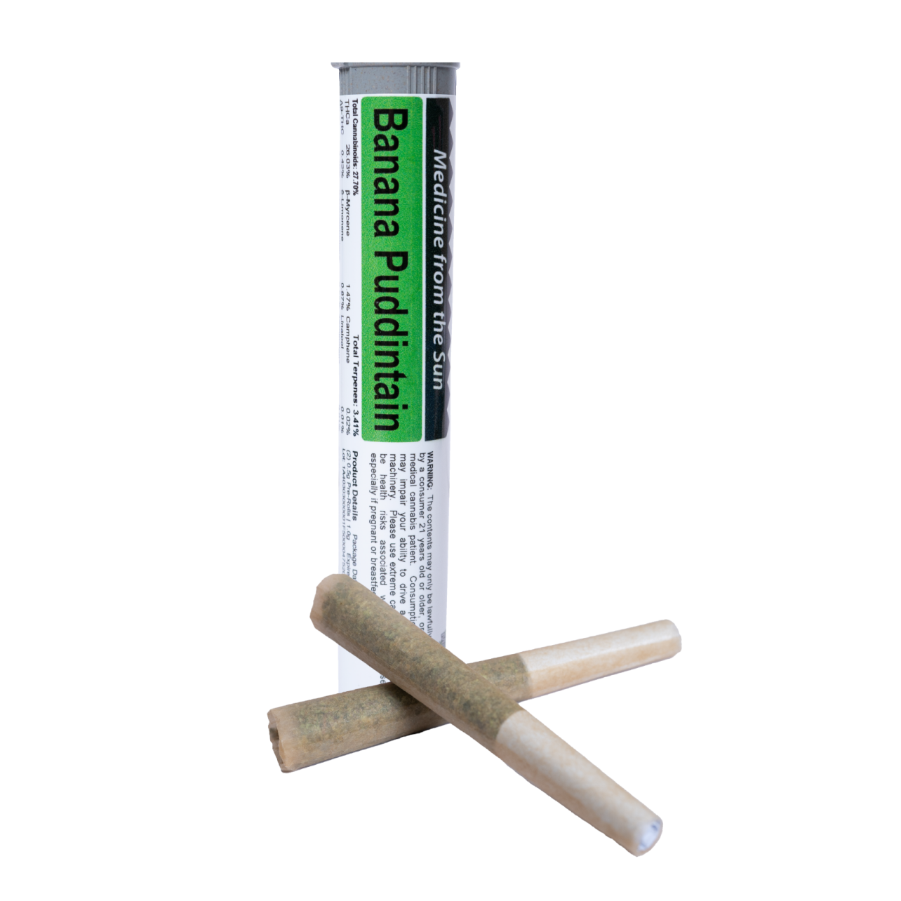 Photograph of product: Banana Puddintain Pre-Rolls 0.5g x 2pk | 1g