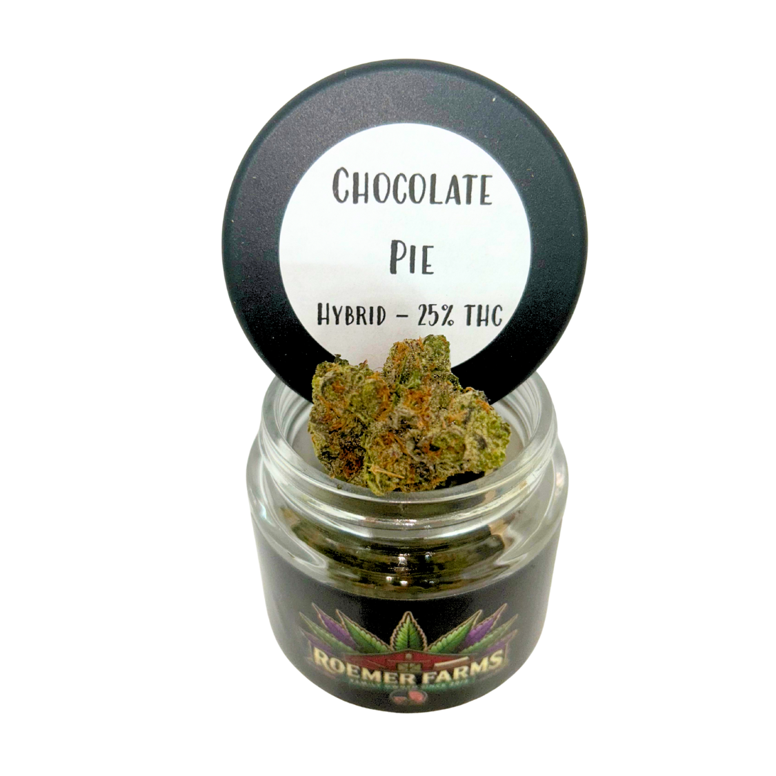 Photograph of product: Roemer Farms - Chocolate Pie (Hybrid) Flower Jar - 3.5g