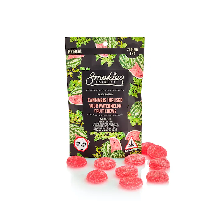 Photograph of product: Smokiez Sour Watermelon | Gummies 100mg - Thrive