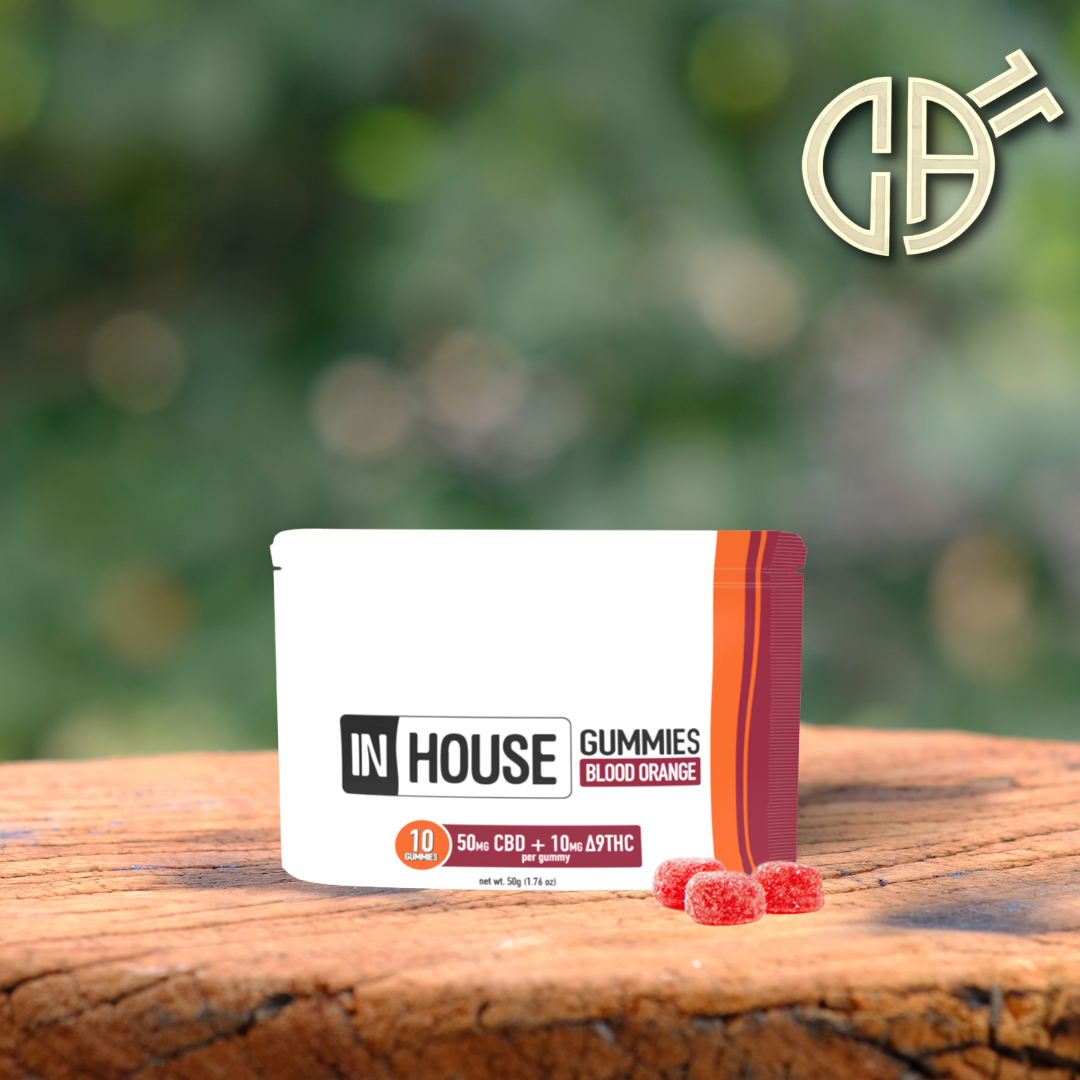 Photograph of product: In House | Blood Orange 5: ummies 50mg CBD:10mg TH-oui - 10pk | 100mg