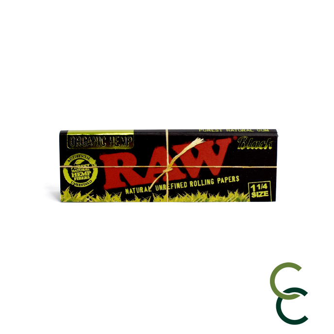 Photograph of product: Raw Black Organic Hemp 1 1/4" - 50 Leaves