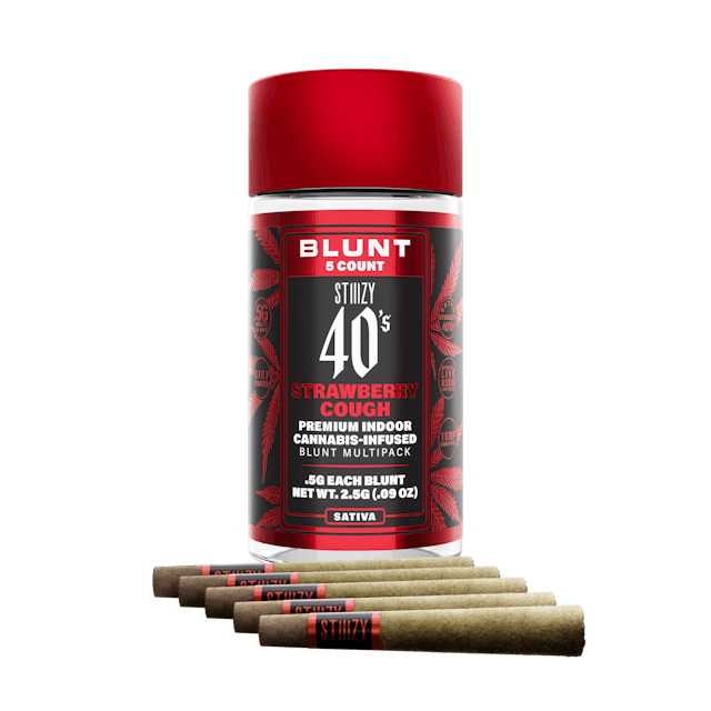 Photograph of product: Strawberry Cough | 40's Blunts 5pk x .5g - 