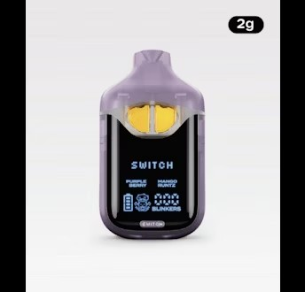 Photograph of product: BOUTIQ | SWITCH | PURPLE BERRY x MANGO RUNTZ | DUAL TANK AIO | 2G