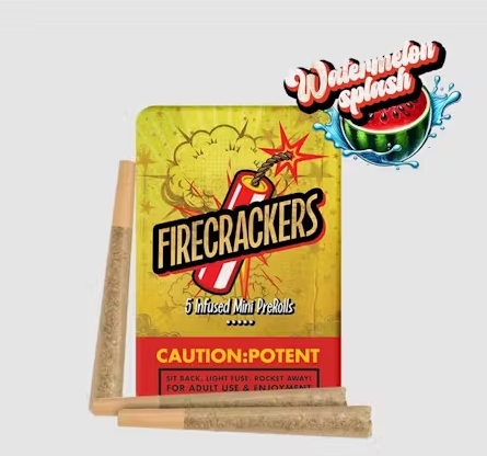 Photograph of product: Watermelon Splash 0.7g Infused Pre-Rolls | 5pk - Firecrackers