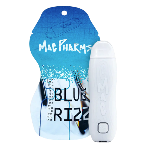 Photograph of product: Mac Pharms Blue Rizz au chocolat Rosin Disposable Vape 0.5g